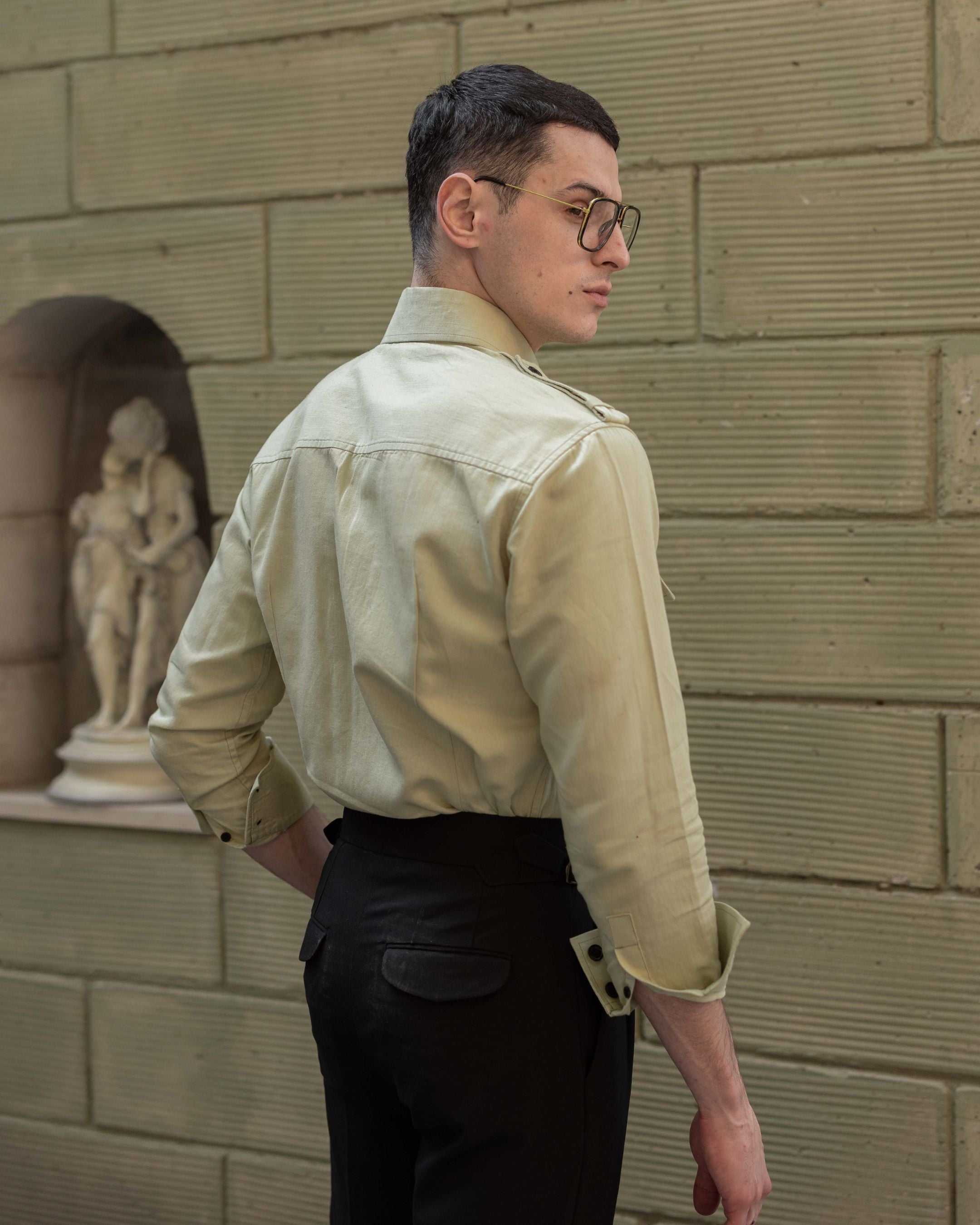 60’s Limegrass Topstitched Field Shirt