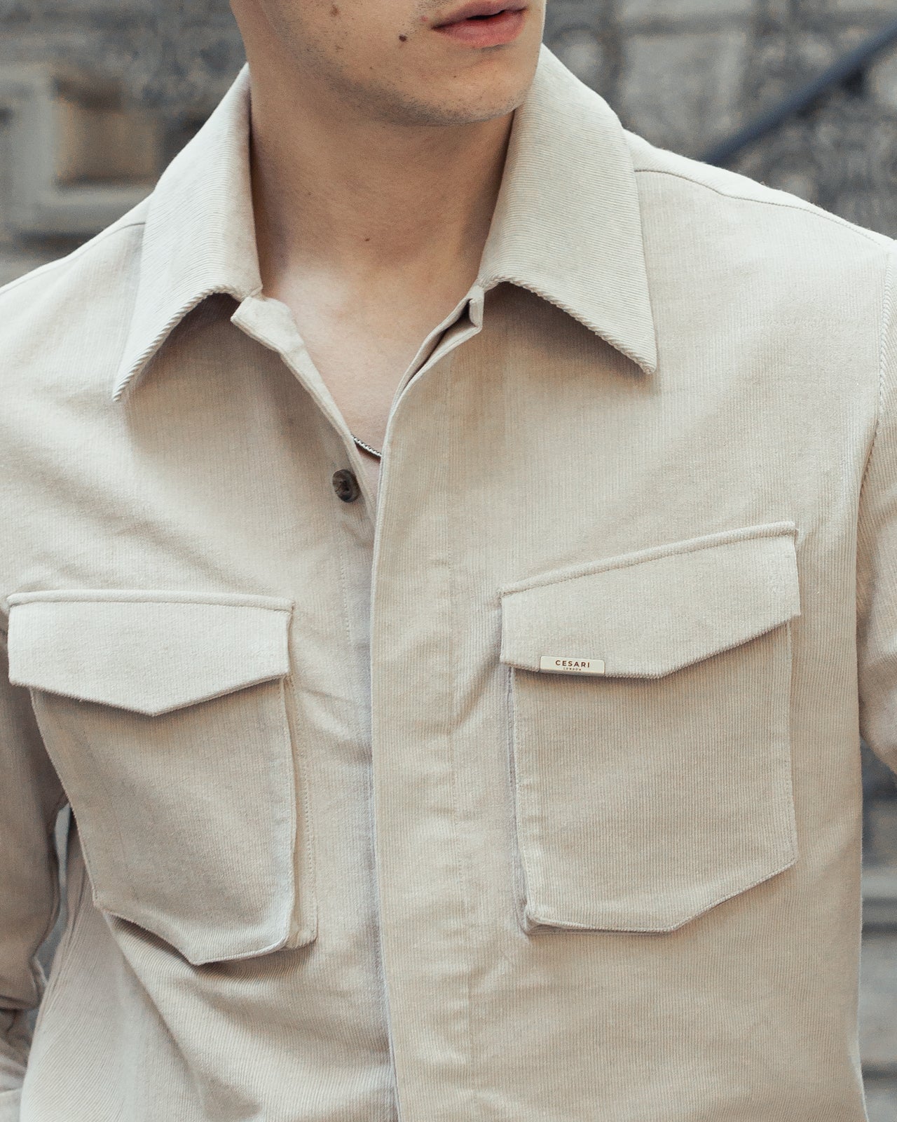 Pearl Beige Corduroy Elevated Shirt (Limited Edition)