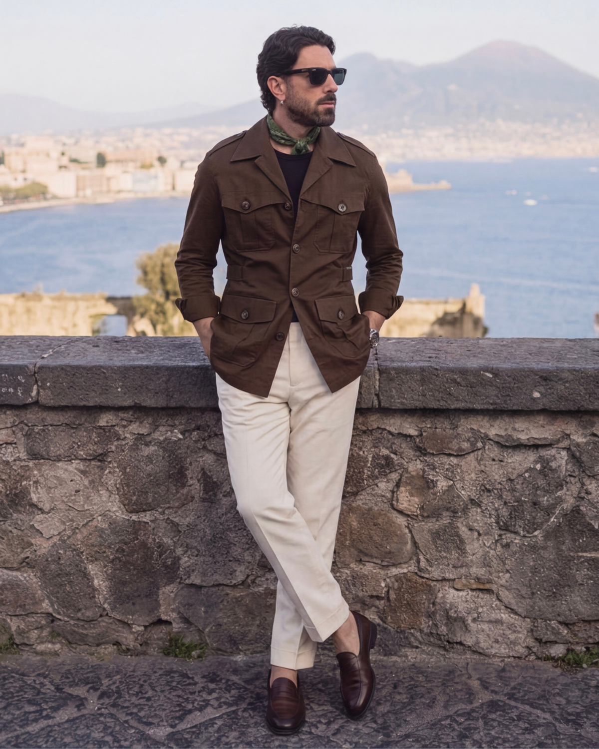 Olive Brown Marshal Safari Shirt