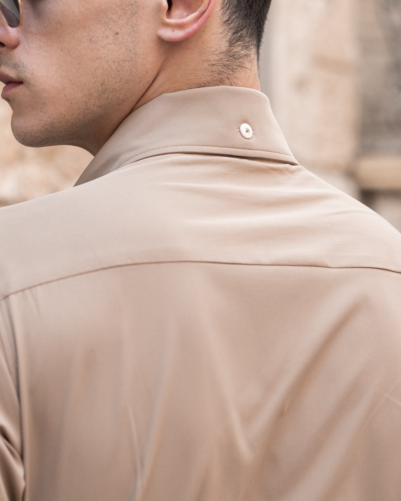 Almond Beige Cooper Collar Shirt