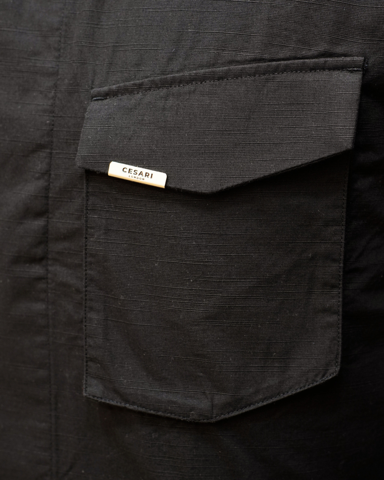 Black Boxy Pockets Elevated Shirt