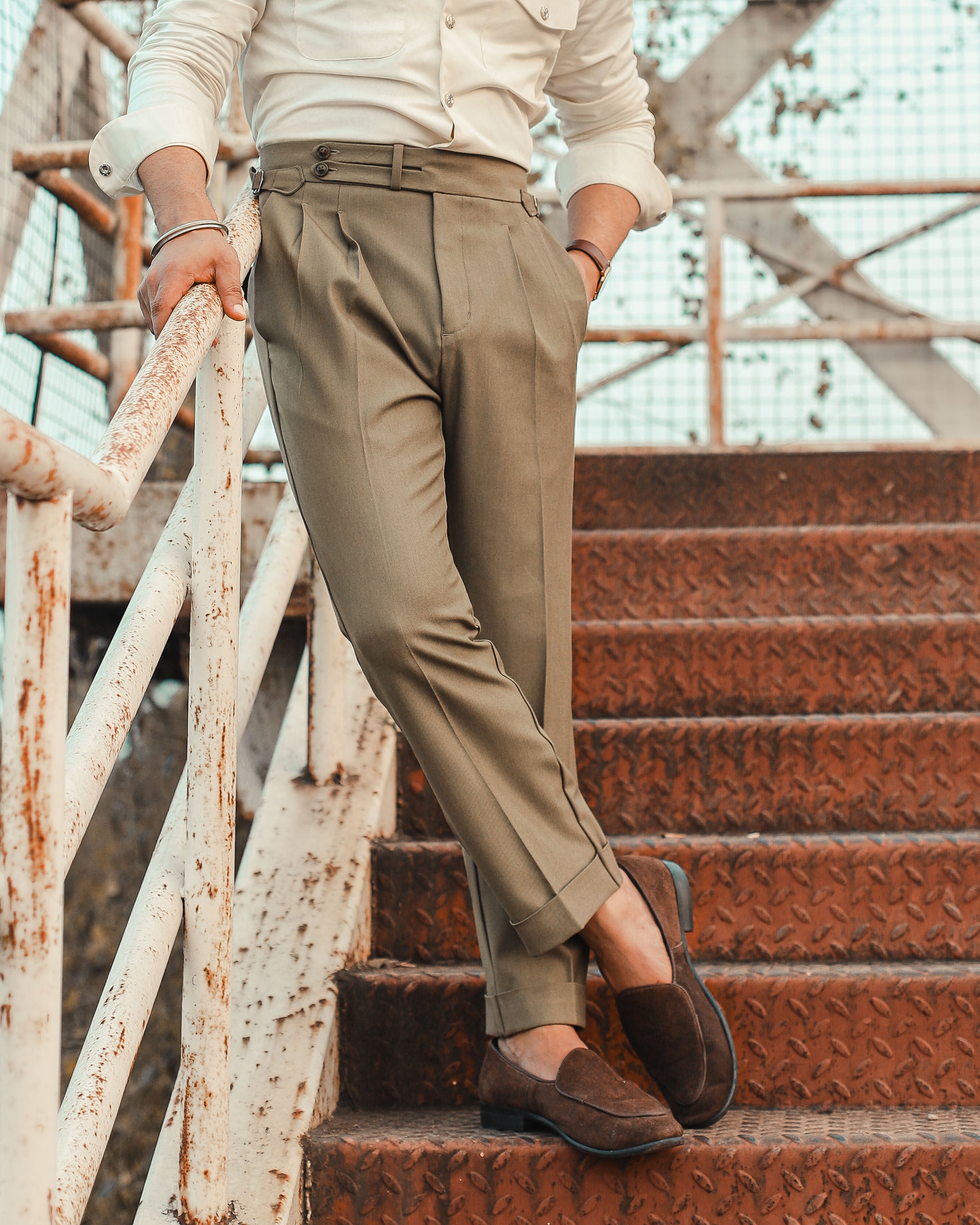 Double Tab Gurkha Trousers in Desert Stone (Limited Edition)