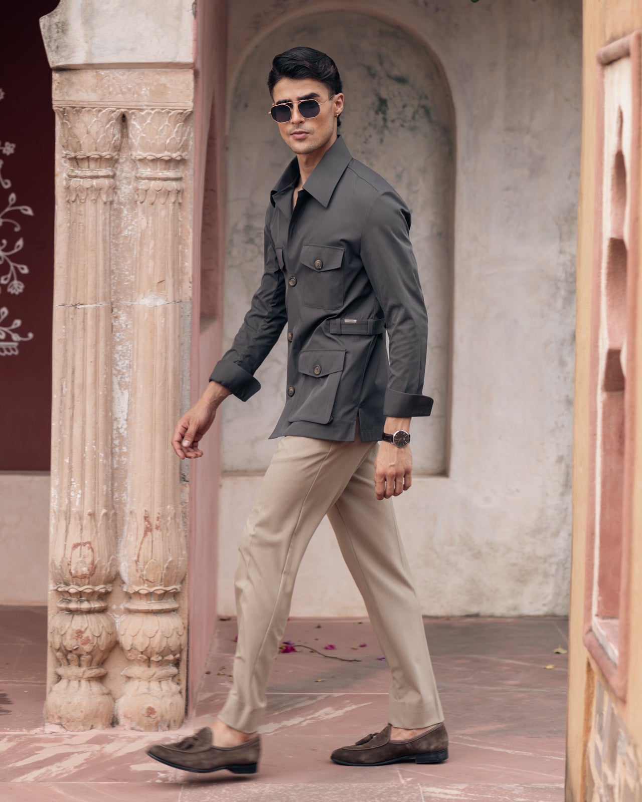 Grey Stefan Field Safari Shirt