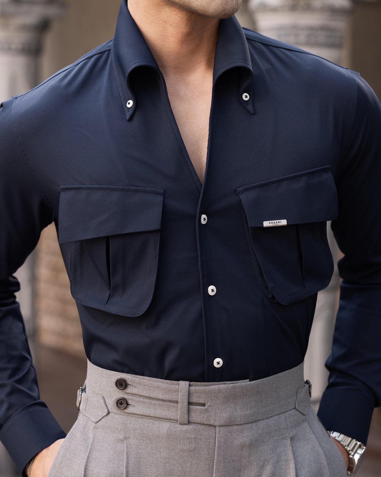 Ink Navy Cooper Collar Shirt