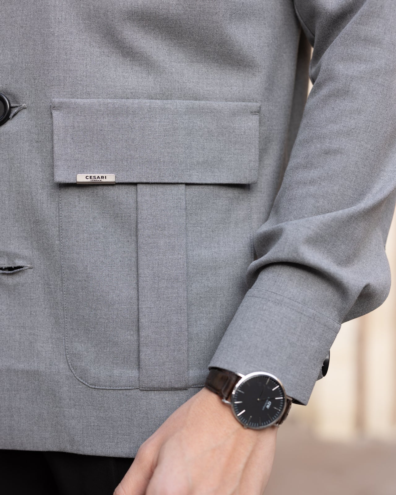 Melange Grey Safari Overshirt