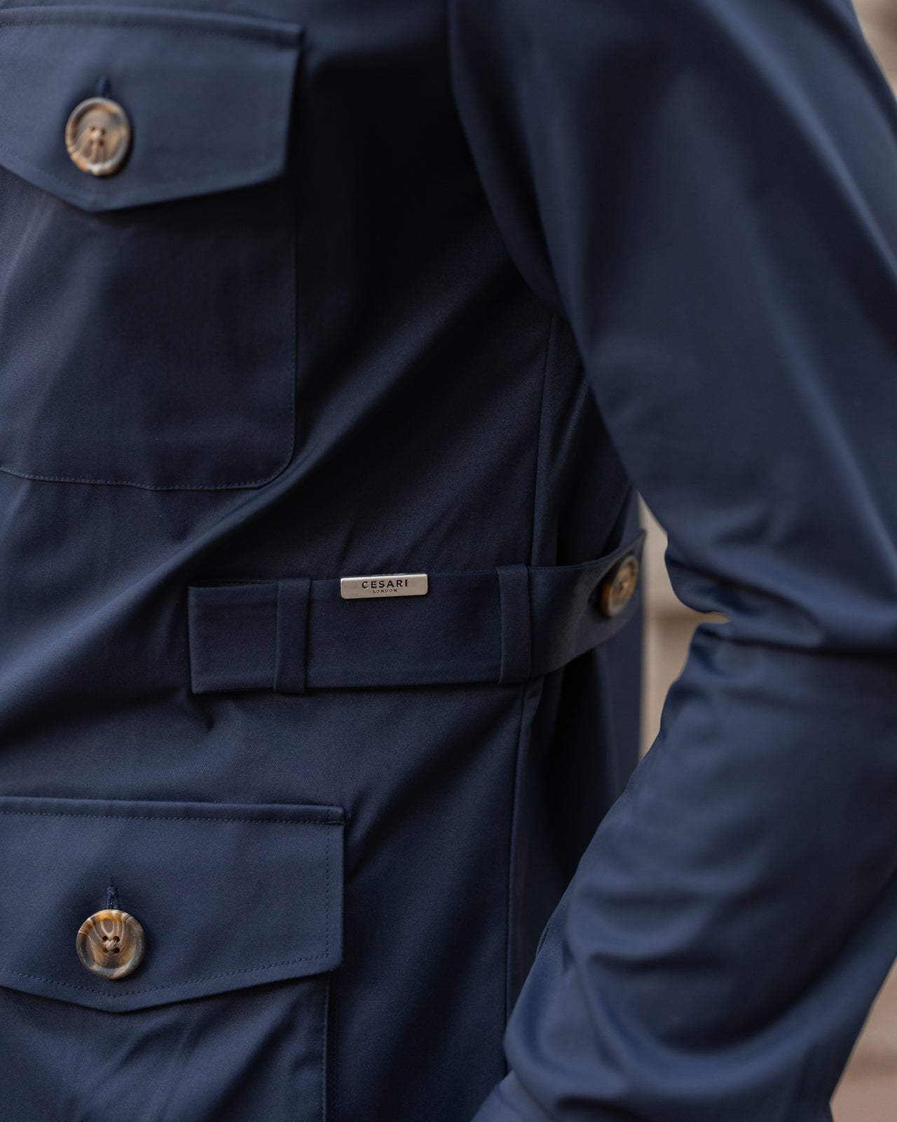 Navy Blue Stefan Field Safari Shirt