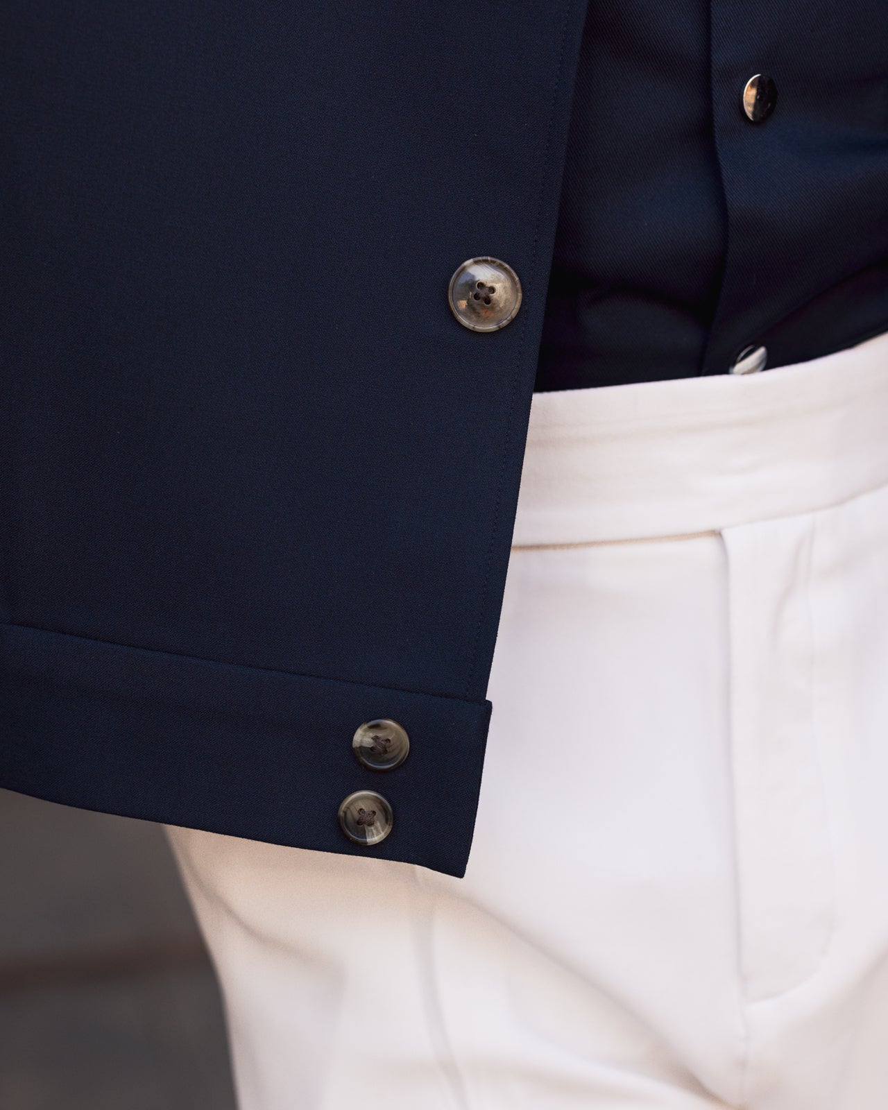 Navy Tailored Trucker Shacket