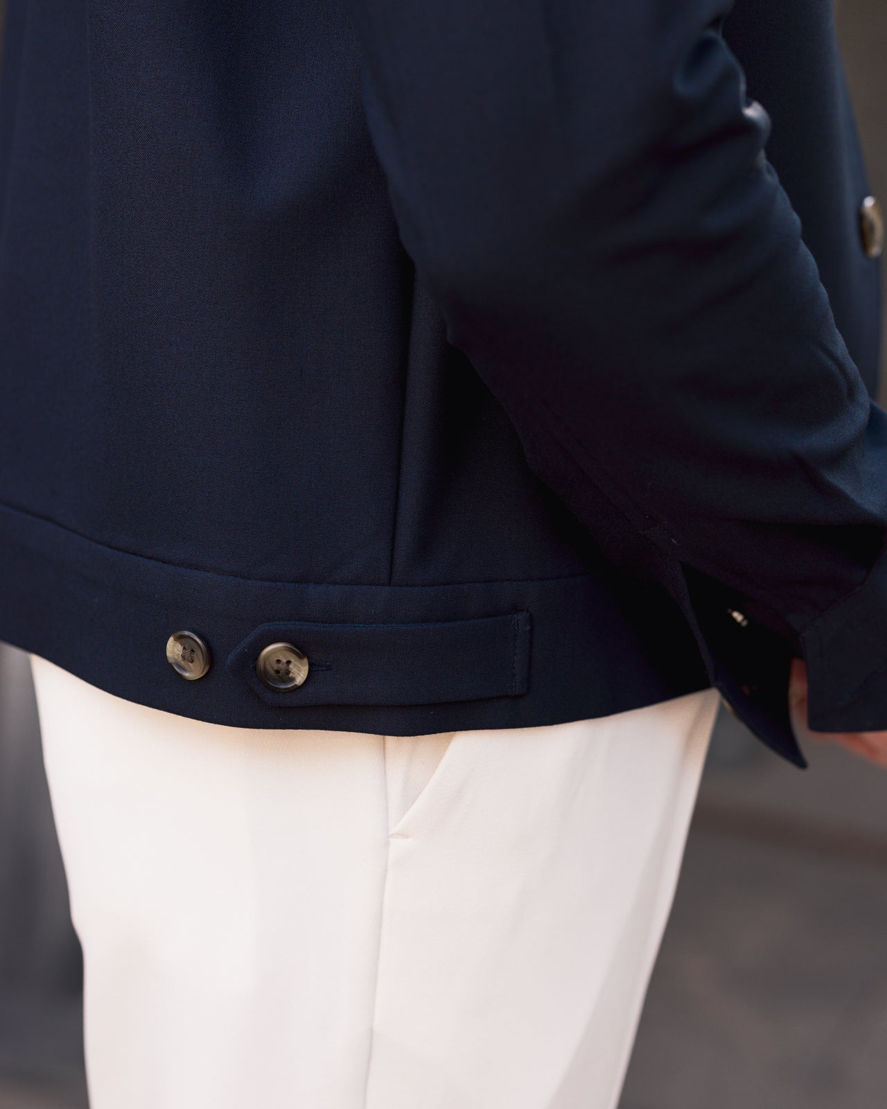 Navy Tailored Trucker Shacket