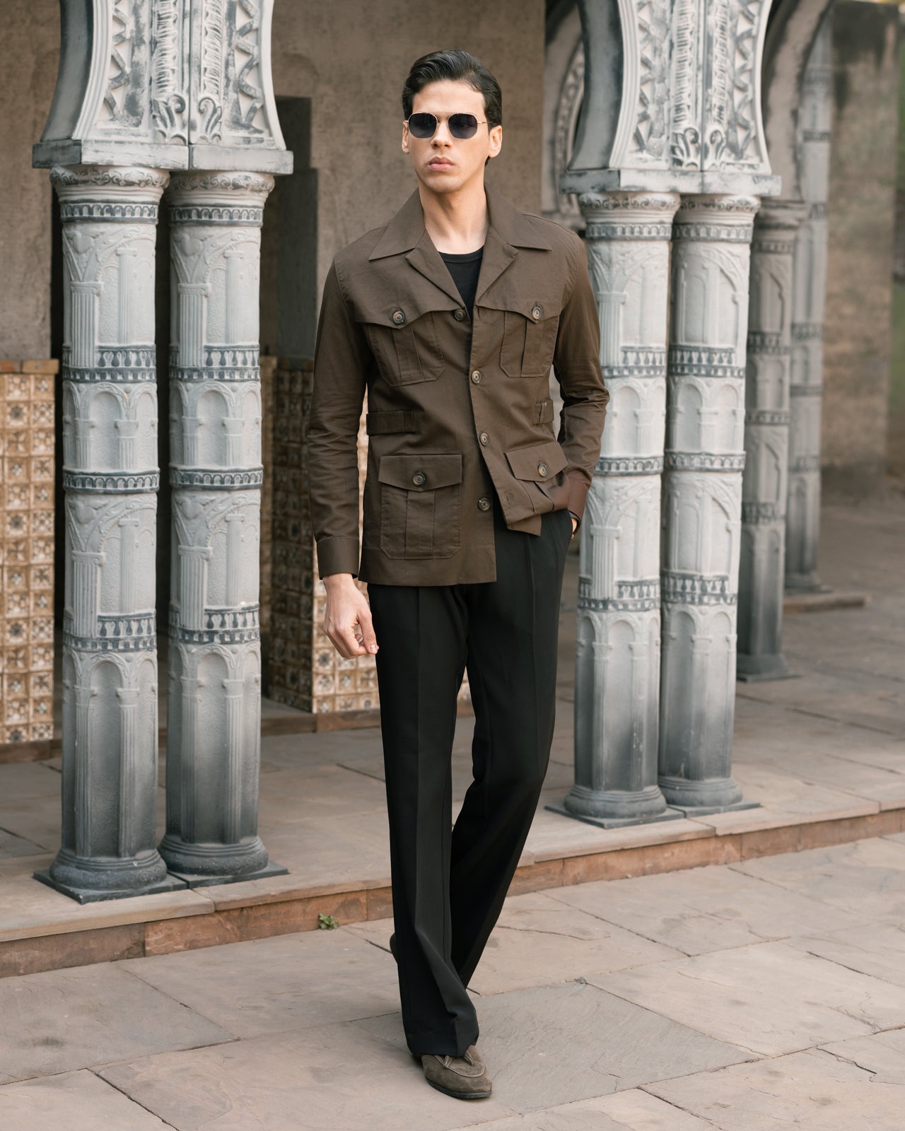 Olive Brown Marshal Safari Shirt