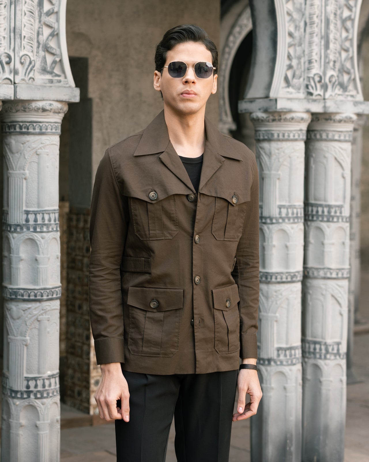 Olive Brown Marshal Safari Shirt