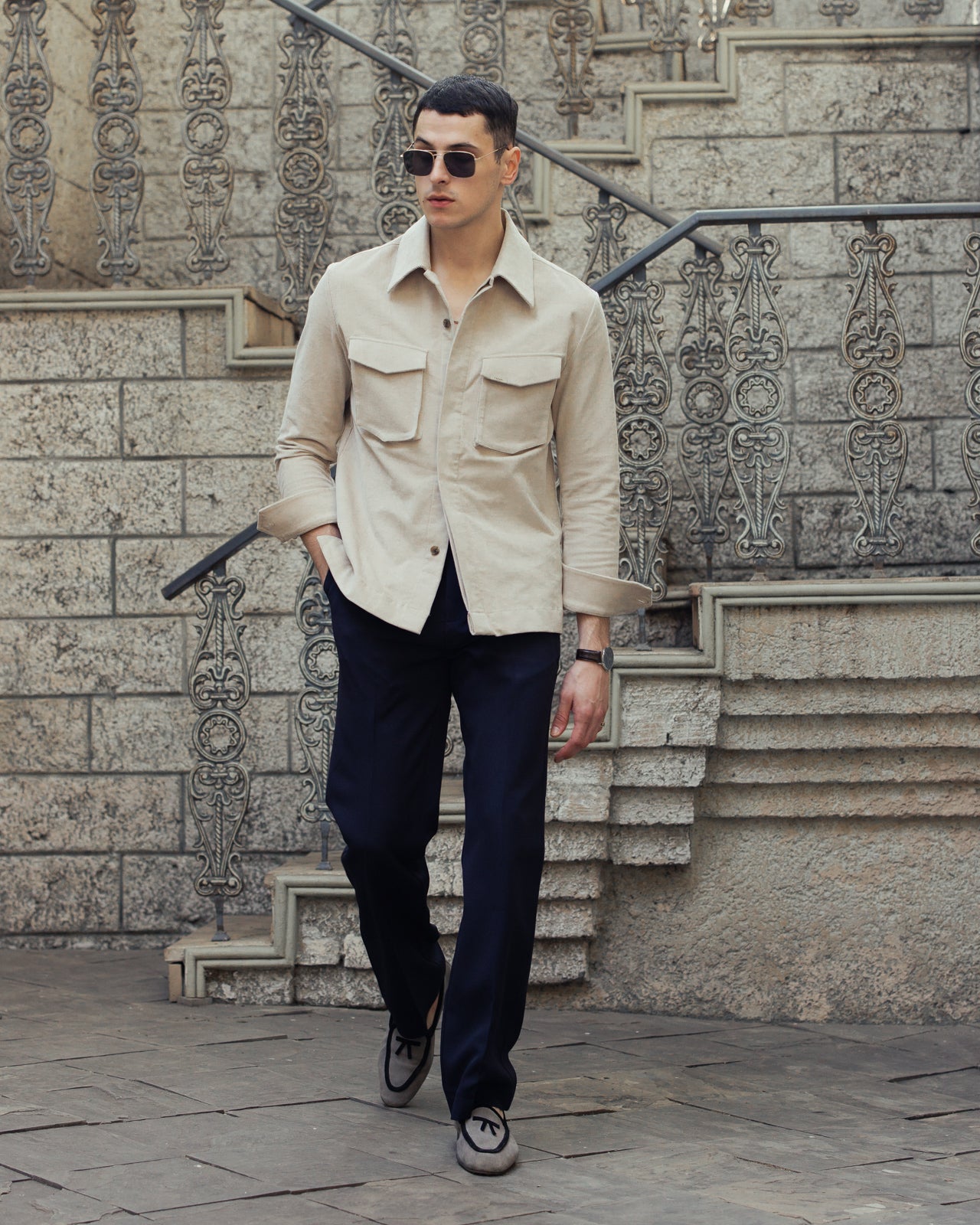 Pearl Beige Corduroy Elevated Shirt (Limited Edition)