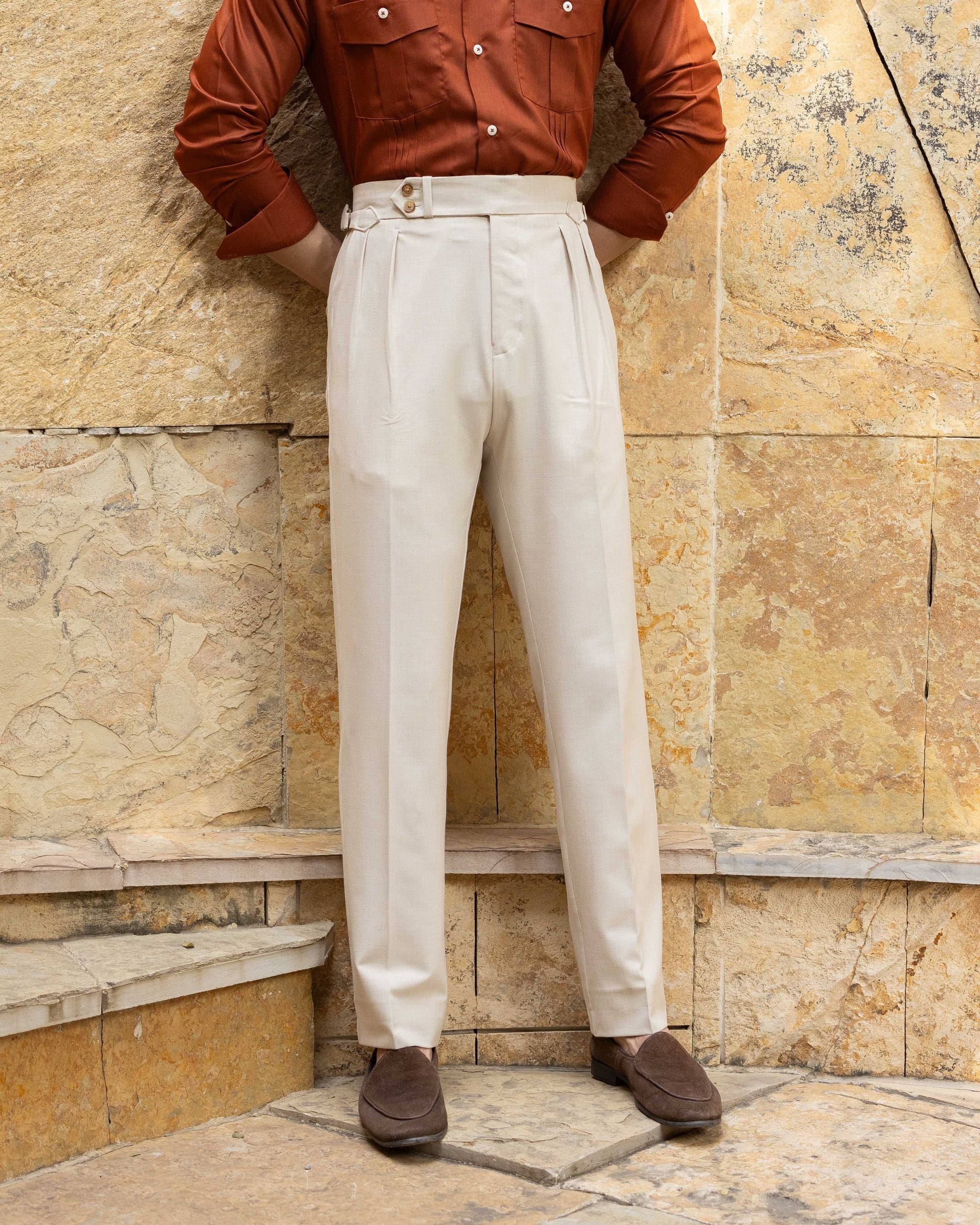 Classic Khaki Old Money High Rise Gurkha Pants