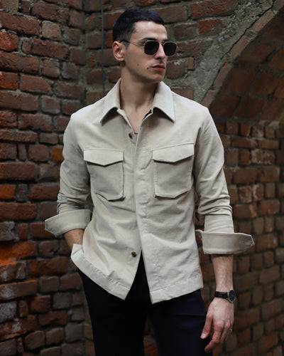 Pearl Beige Corduroy Elevated Shirt (Limited Edition)