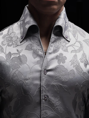 2.0 Jacquard Cloud Grey Cooper Collar Shirt