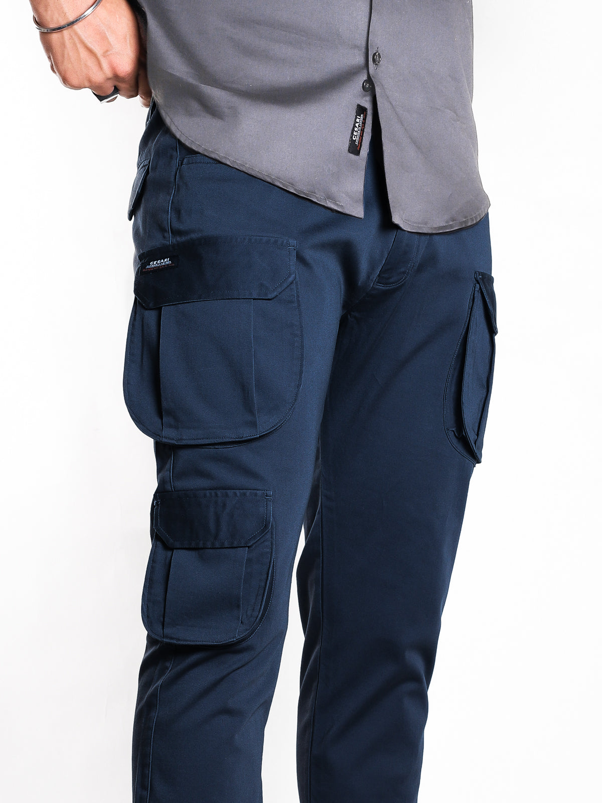 Space Blue 7-Pocket Cargo Pants