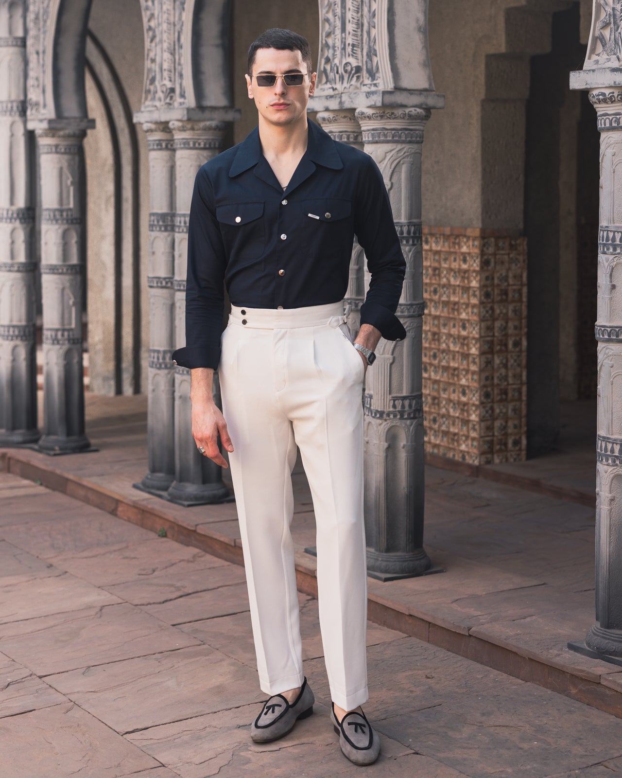 Old Money Cuban Collar Shirt for Men