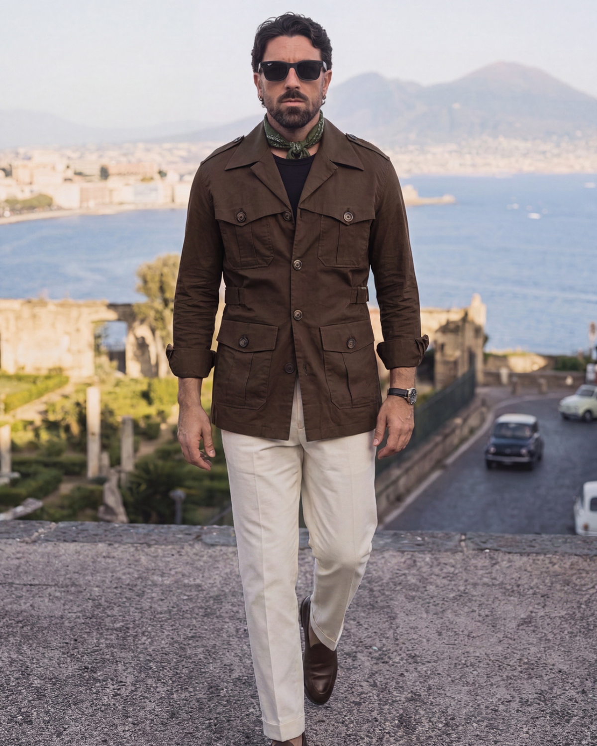 Olive Brown Marshal Safari Shirt