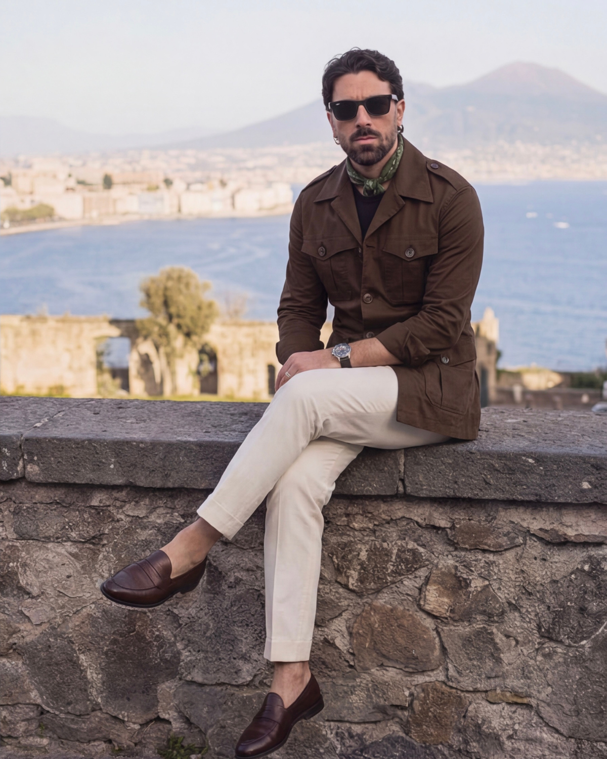Olive Brown Marshal Safari Shirt