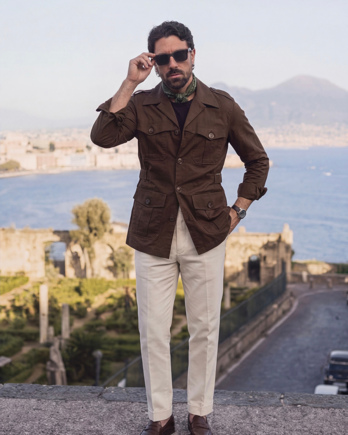 Olive Brown Marshal Safari Shirt