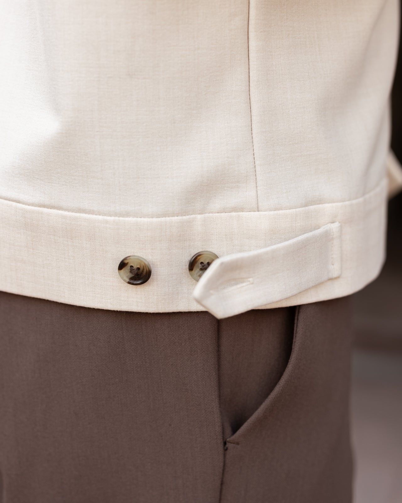 Beige Tailored Trucker Shacket