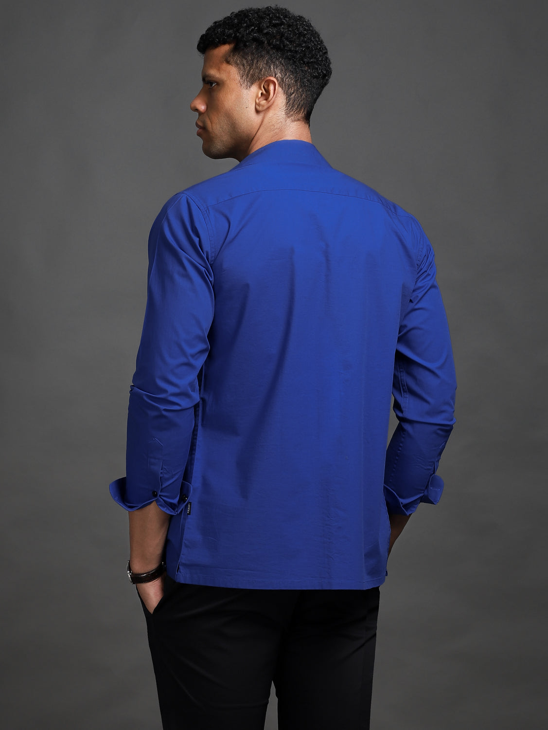 Electric Blue Contrast Pocket Shirt