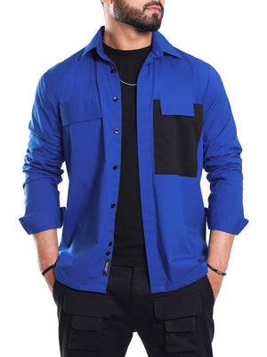Electric Blue Contrast Pocket Shirt