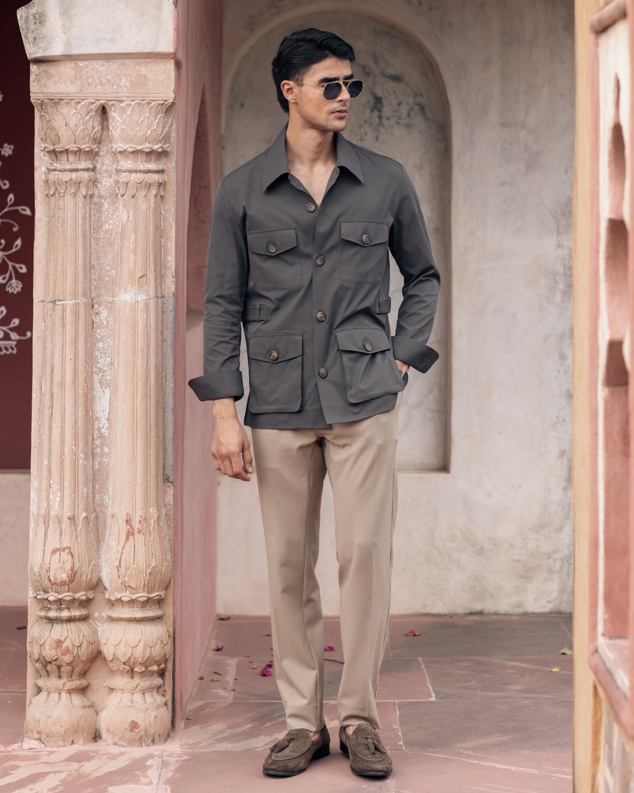 Grey Stefan Field Safari Shirt