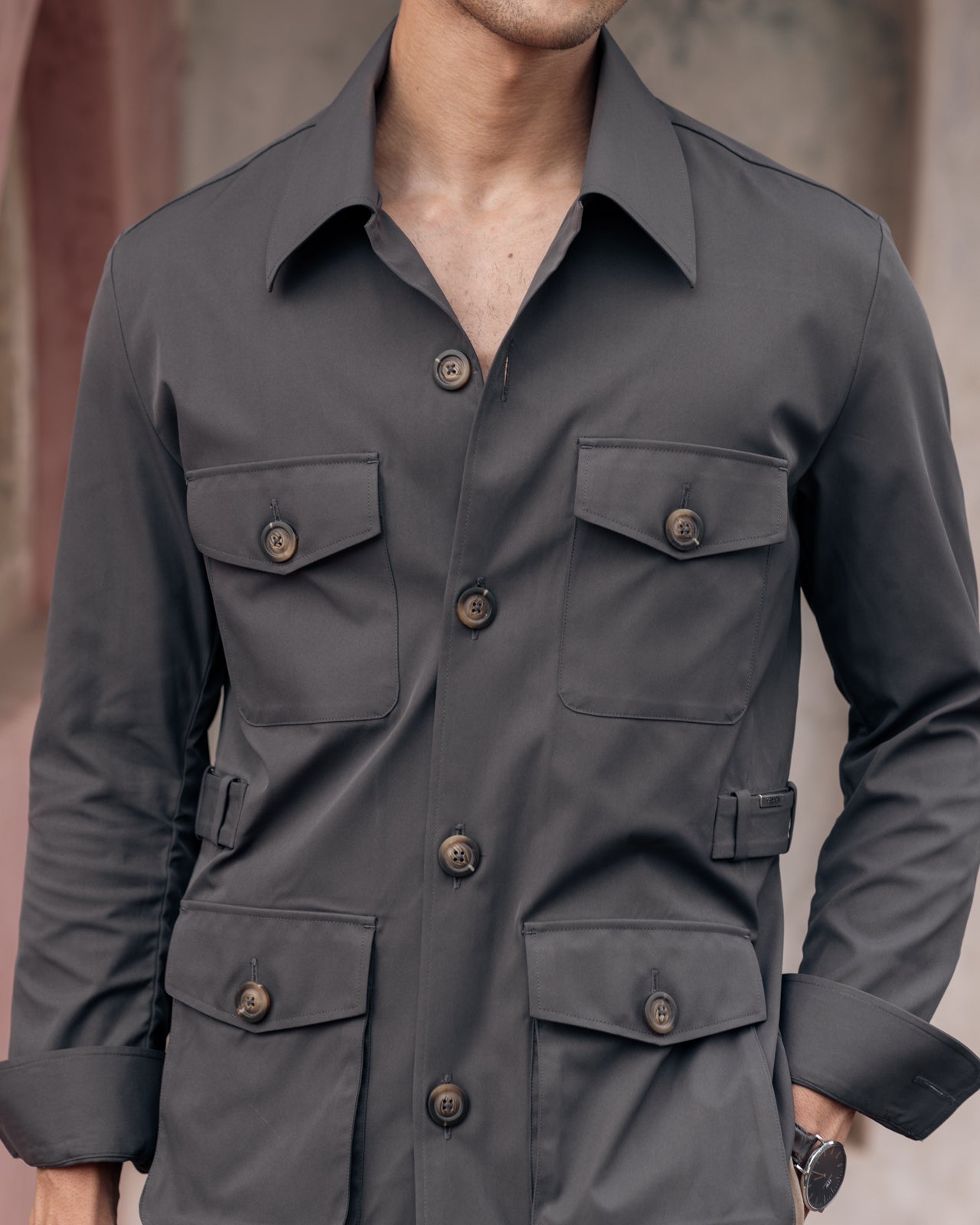 Grey Stefan Field Safari Shirt