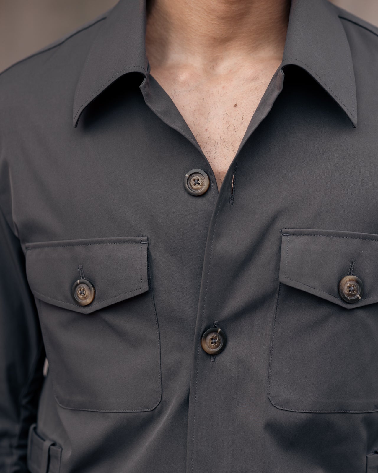 Grey Stefan Field Safari Shirt
