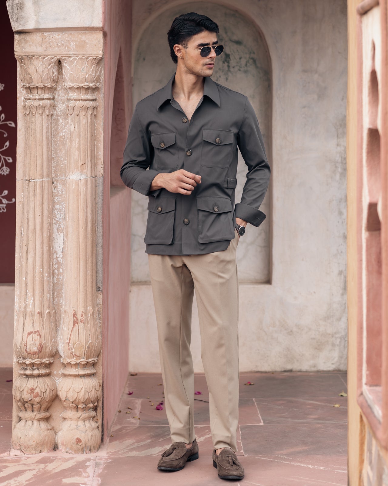 Grey Stefan Field Safari Shirt