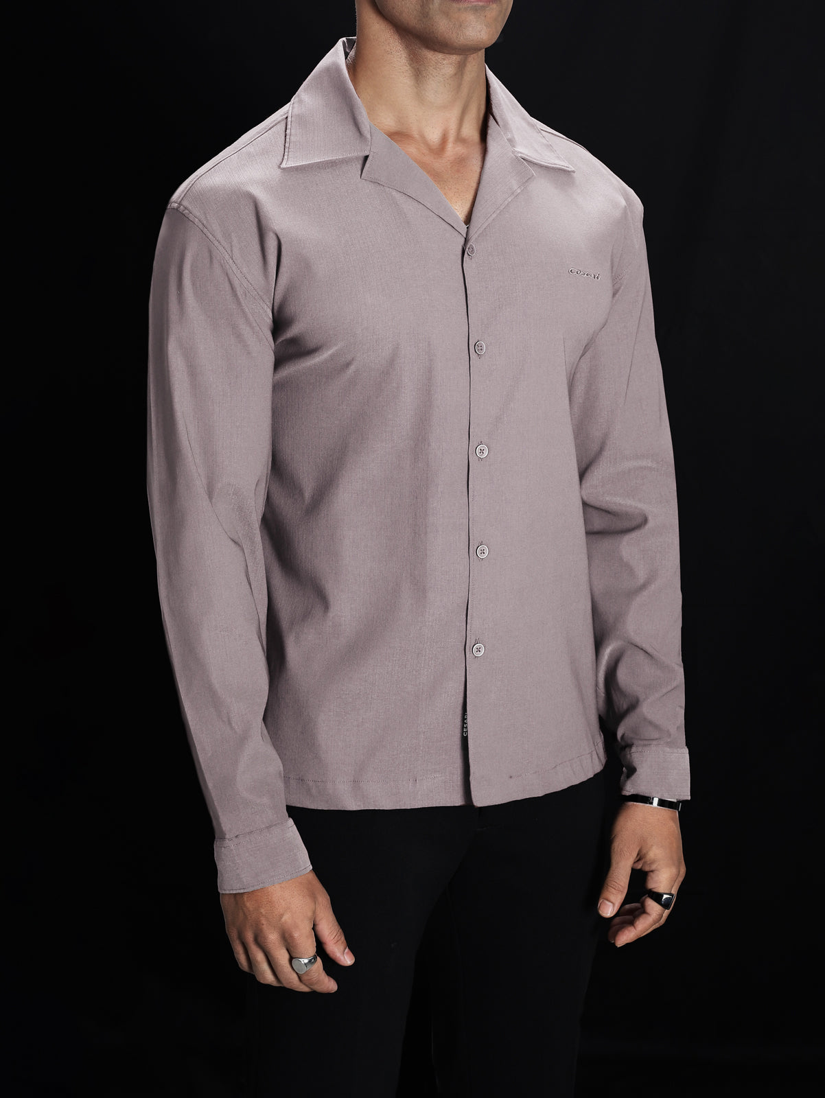 Grey Ultra Stretch Cuban Shirt