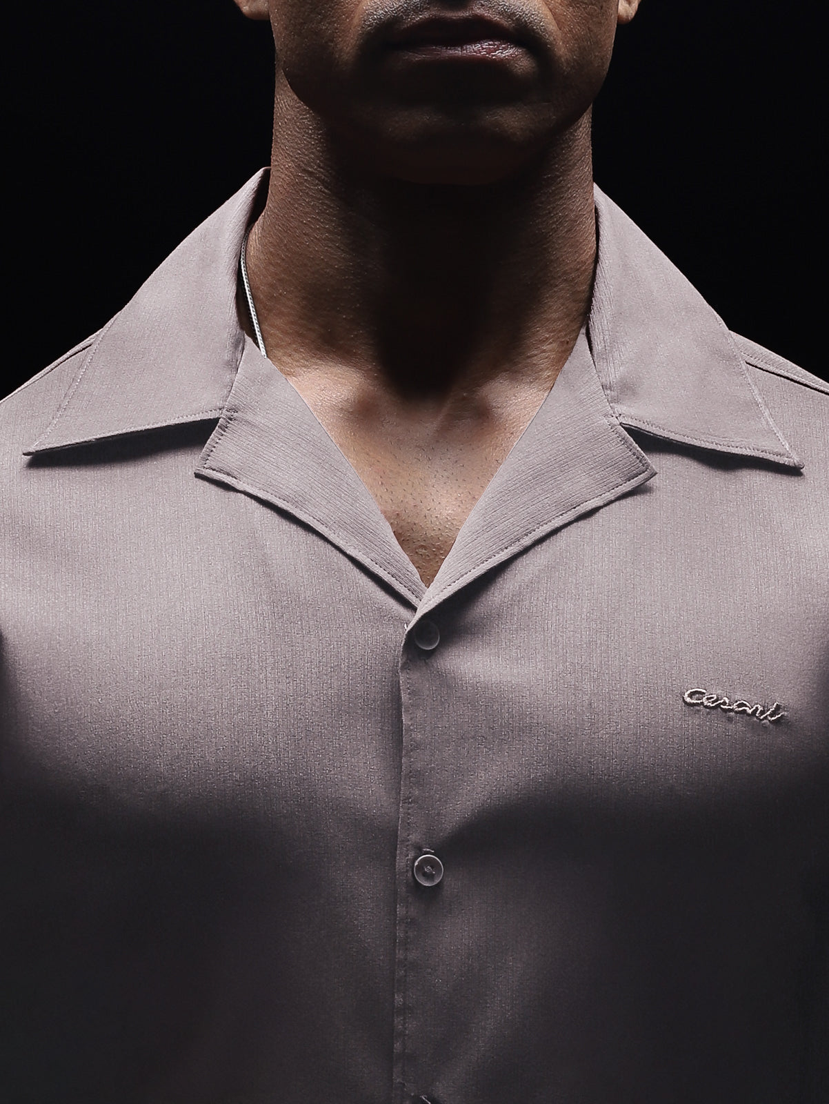 Grey Ultra Stretch Cuban Shirt