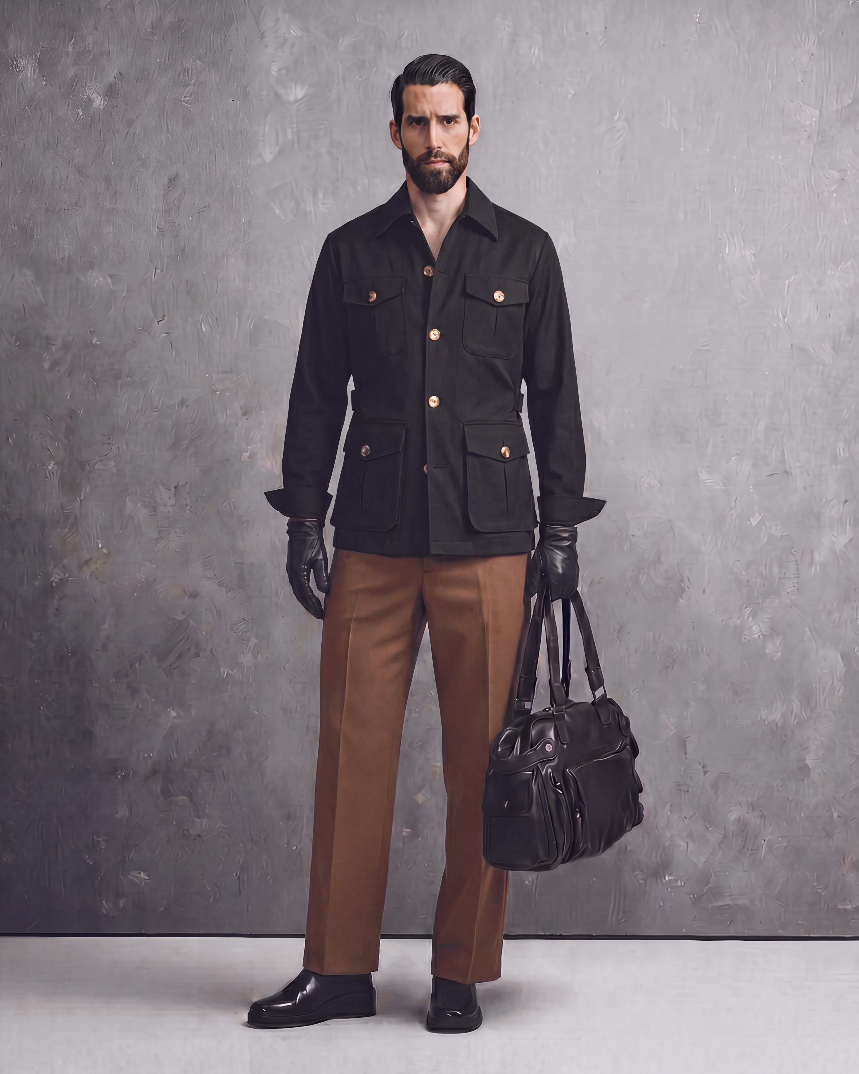 Black Stefan Field Safari Shirt