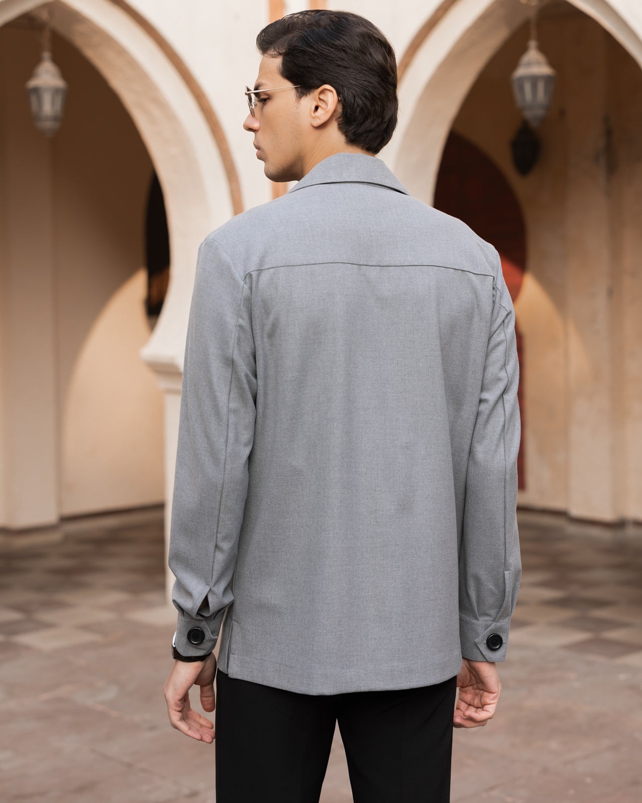 Melange Grey Safari Overshirt