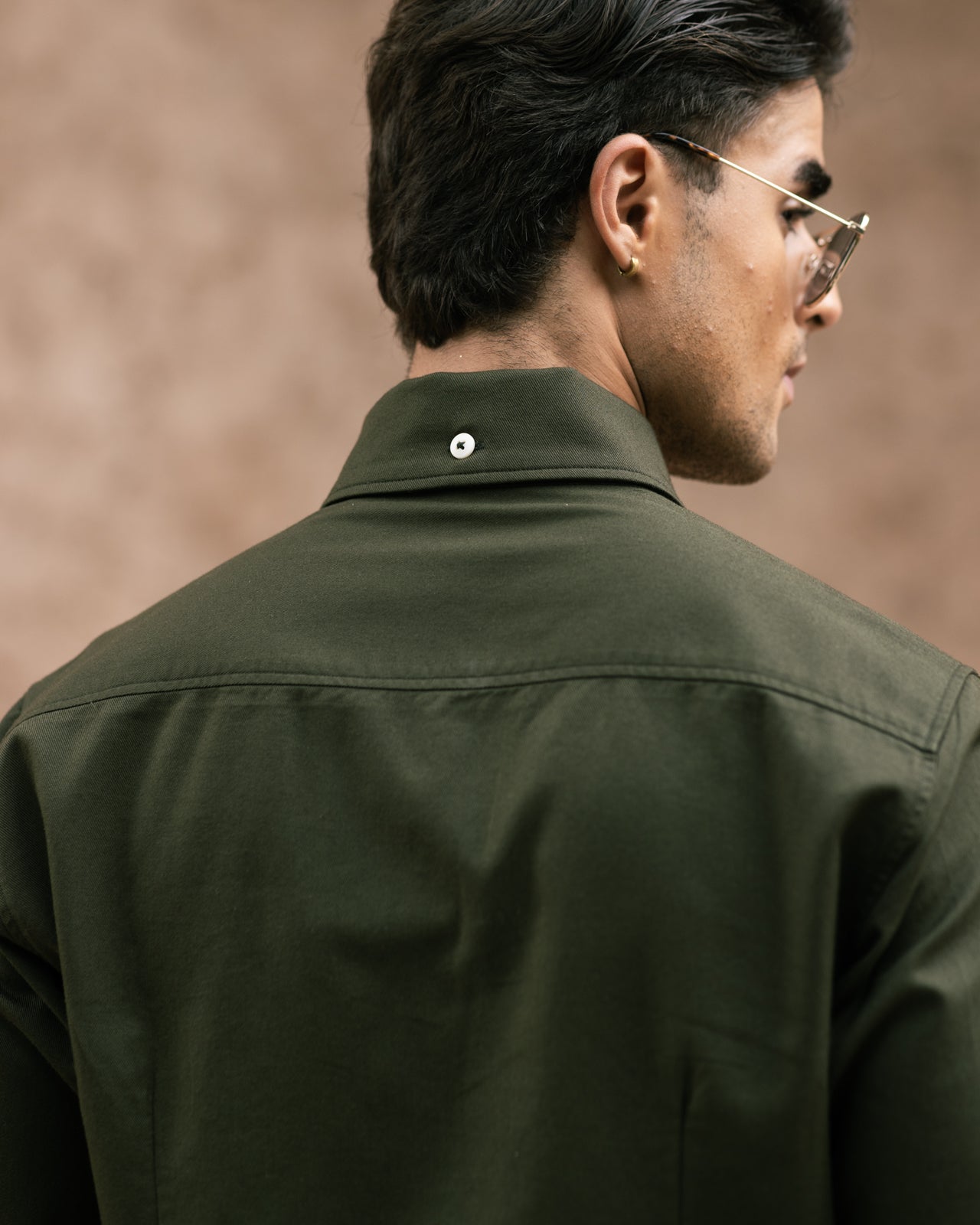 Military Green Cooper Collar Shirt