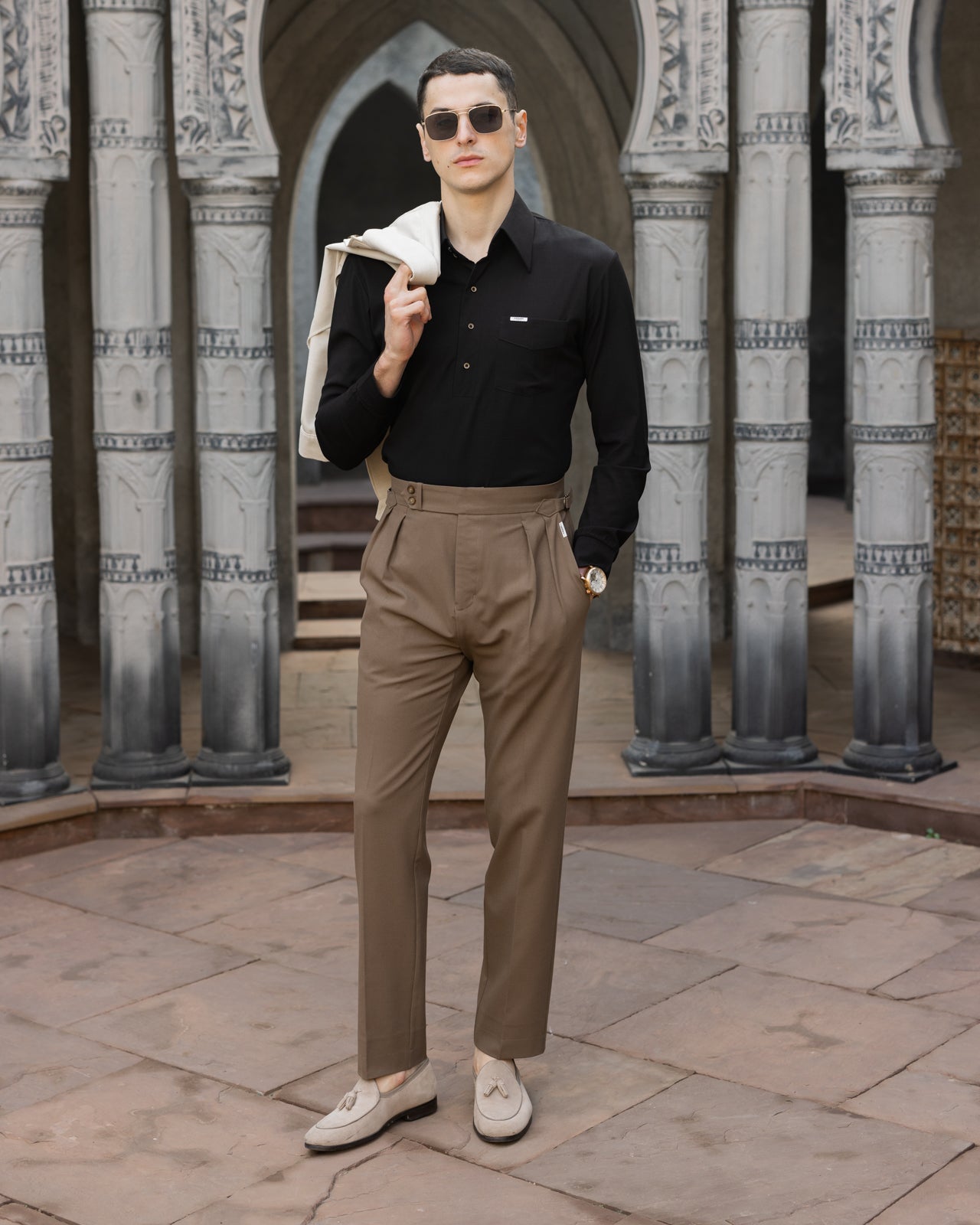 Classic Khaki Old Money High Rise Gurkha Pants