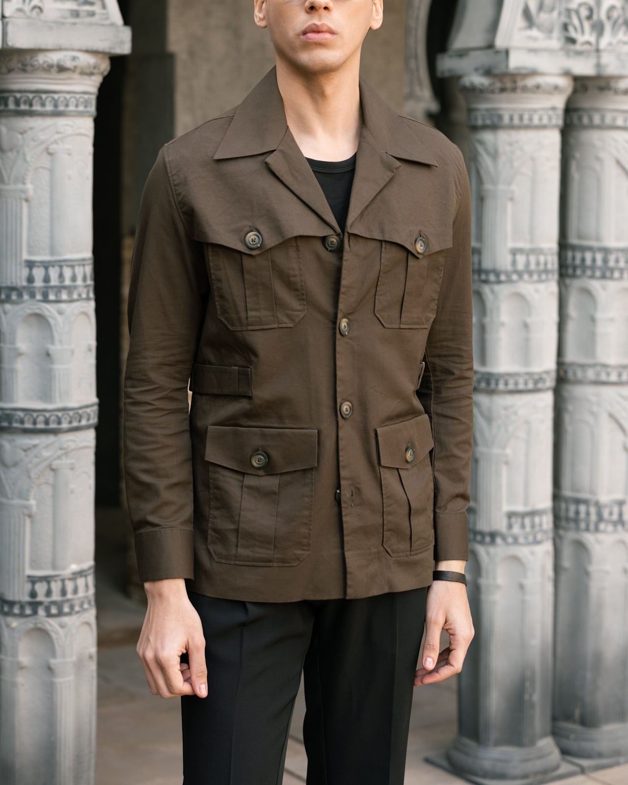 Olive Brown Marshal Safari Shirt