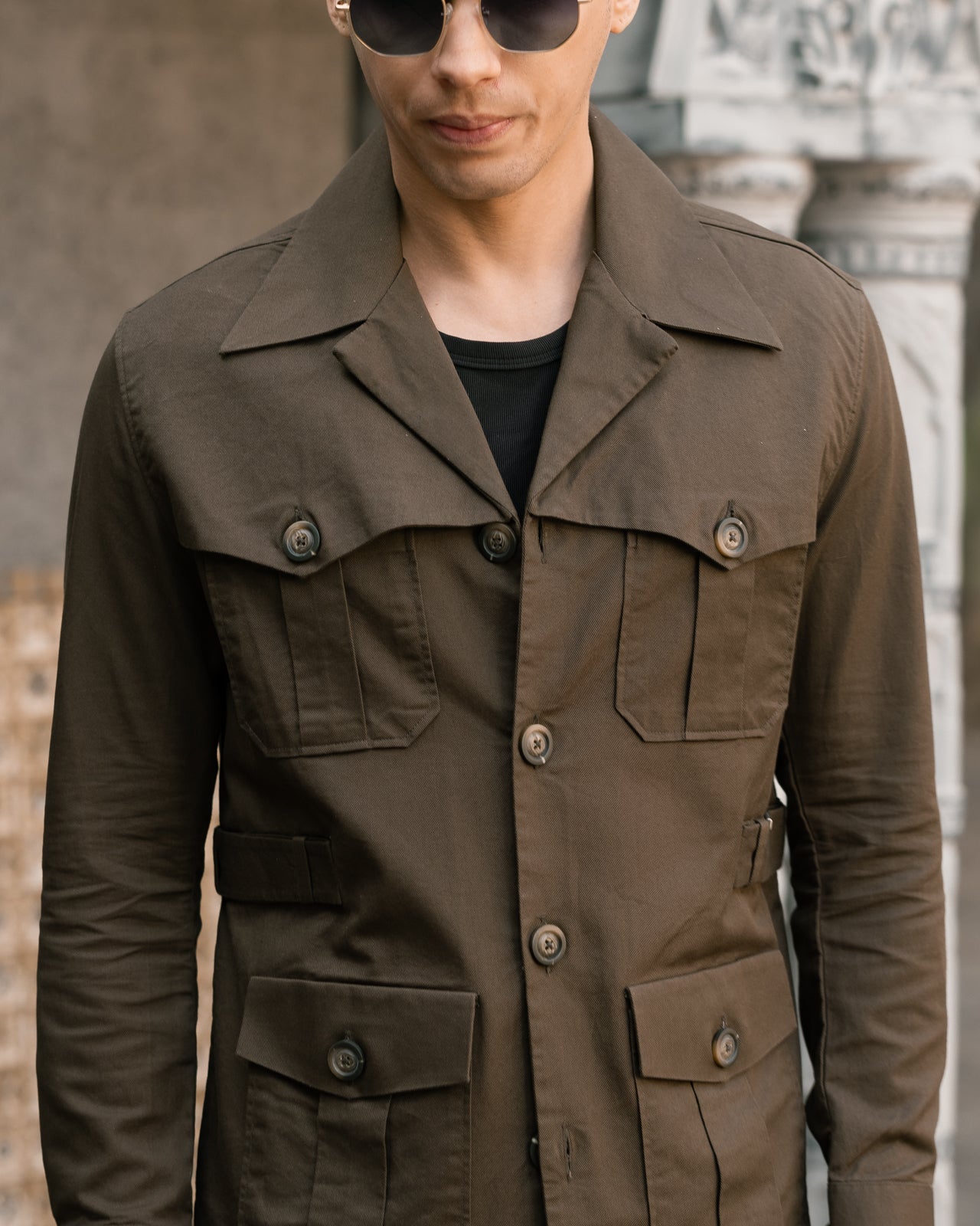 Olive Brown Marshal Safari Shirt