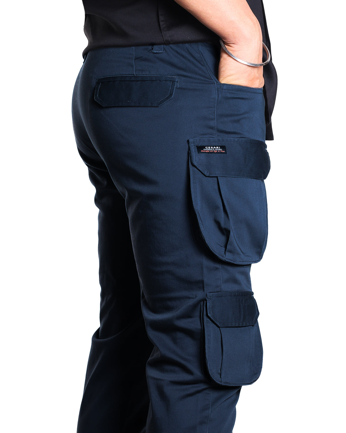 Space Blue 7-Pocket Cargo Pants