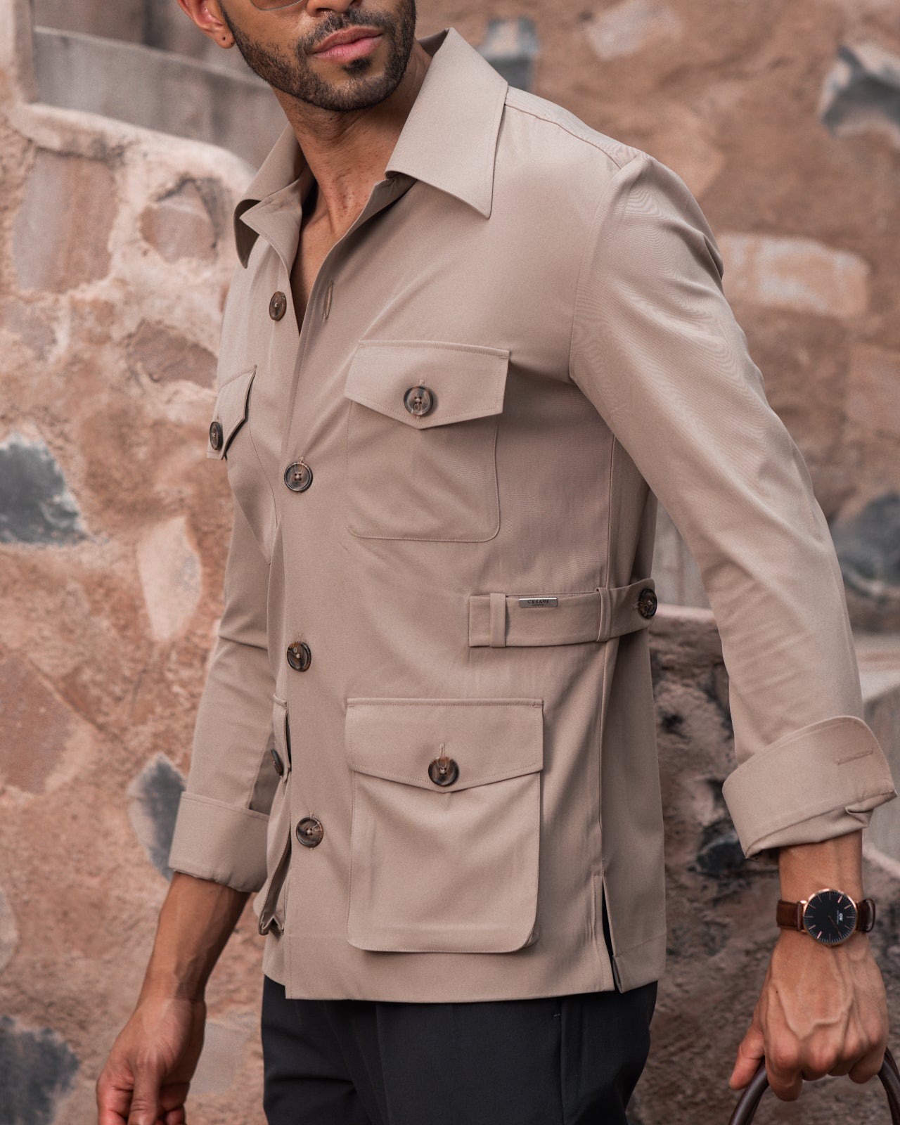 Beige Stefan Field Safari Shirt