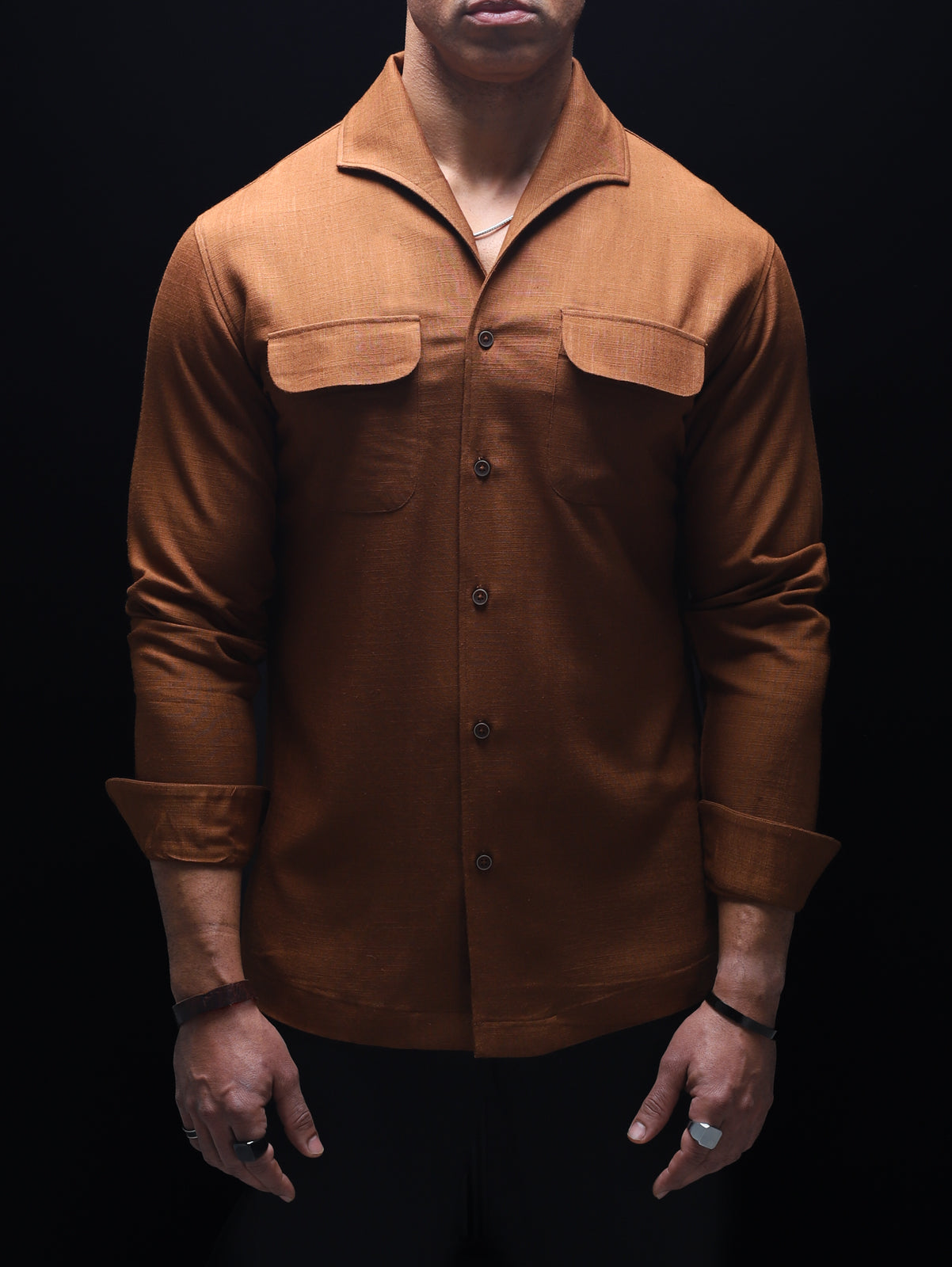 Rust - One Piece Lapel Cooper Collar Shirt