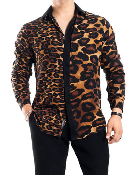 L2 Leopard Black Placket Shirt (STUDIO COLLECTION)