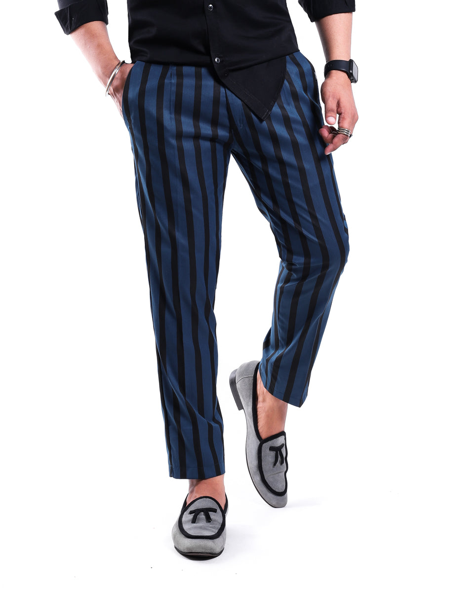 Buy Navy Blue Poly Cotton Side Tape Sport Trousers online  Looksgudin